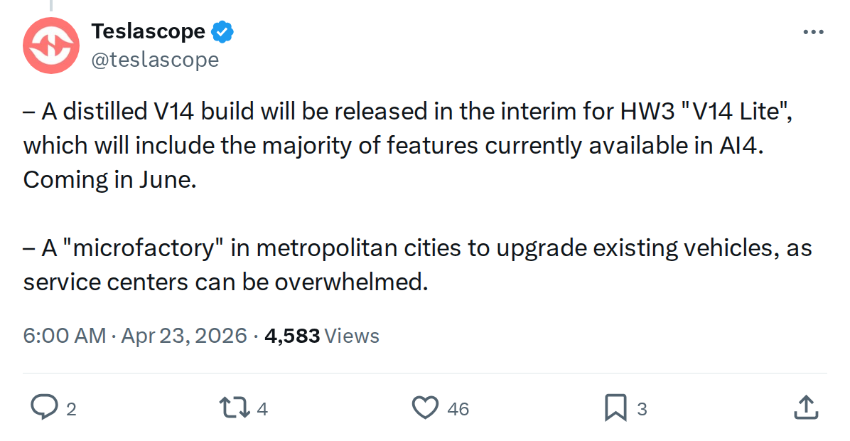 Tesla FSD V14 Lite Coming to HW3 in June: What Owners Need to Know