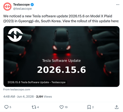 Tesla Software 2026.15.6 Spotted in South Korea on Model X Plaid