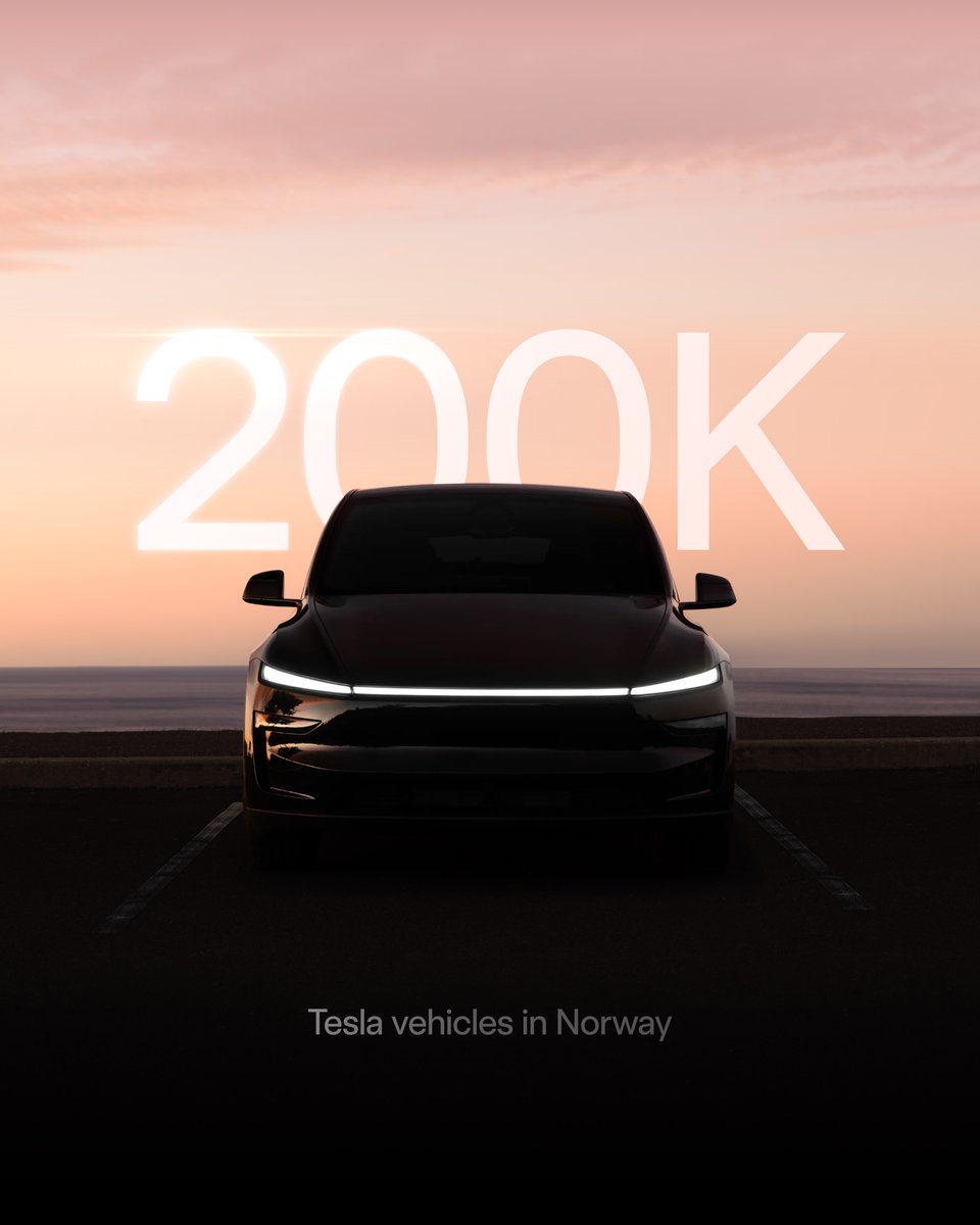 Tesla Hits 200,000 Registrations in Norway — One in Five EVs Is a Tesla
