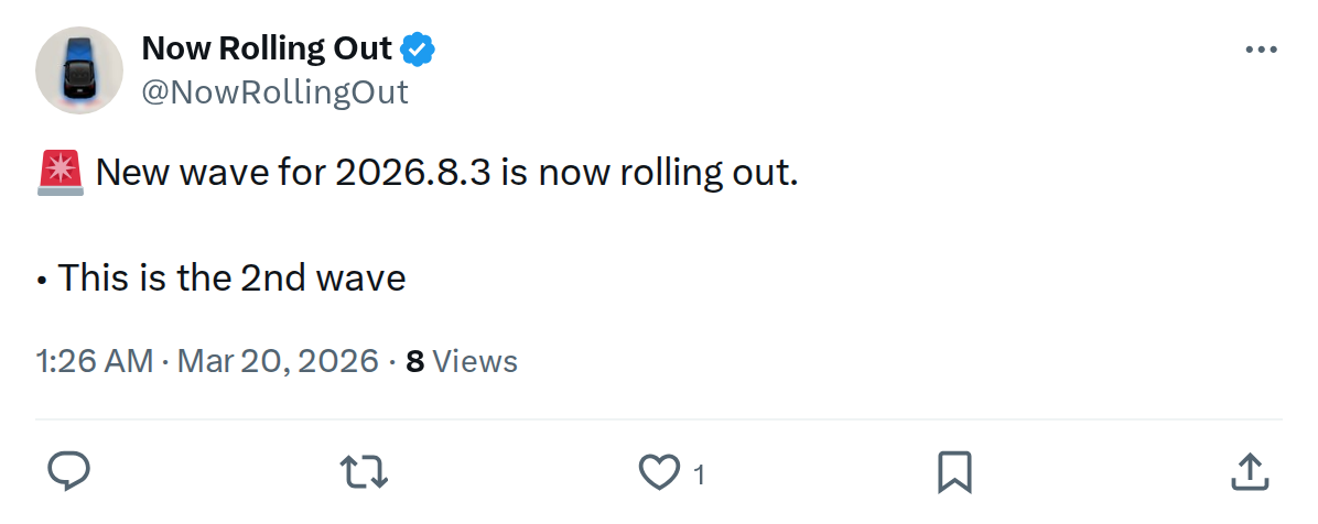 Tesla 2026.8.3 Second Wave Rolling Out: Full Feature Breakdown