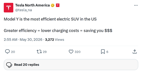 Tesla Model Y Is the Most Efficient Electric SUV in the US