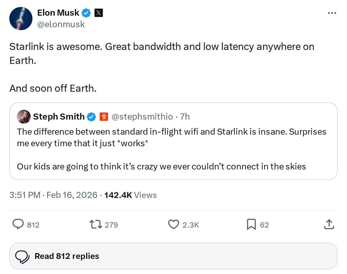 Starlink Hits 10M Users, Musk Teases 'Off Earth' Expansion Coming Soon