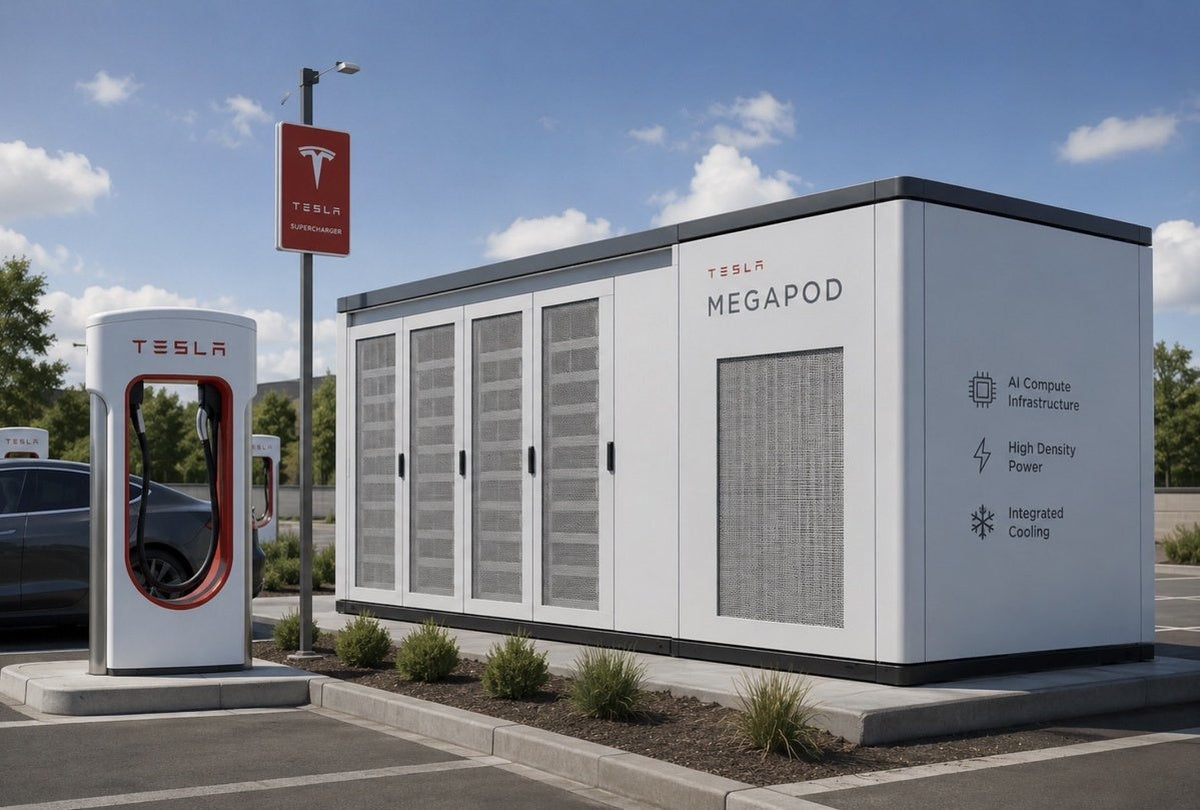Tesla Trademarks 'MEGAPOD' — AI Computing at Superchargers