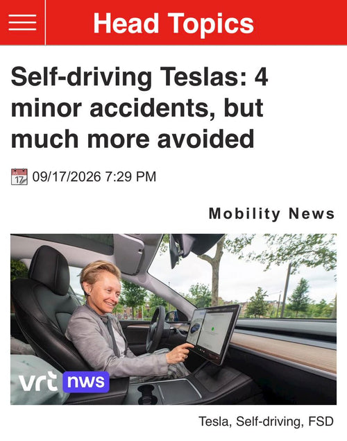 Tesla FSD in Belgium: 9.6x Lower Crash Risk Outside Highways