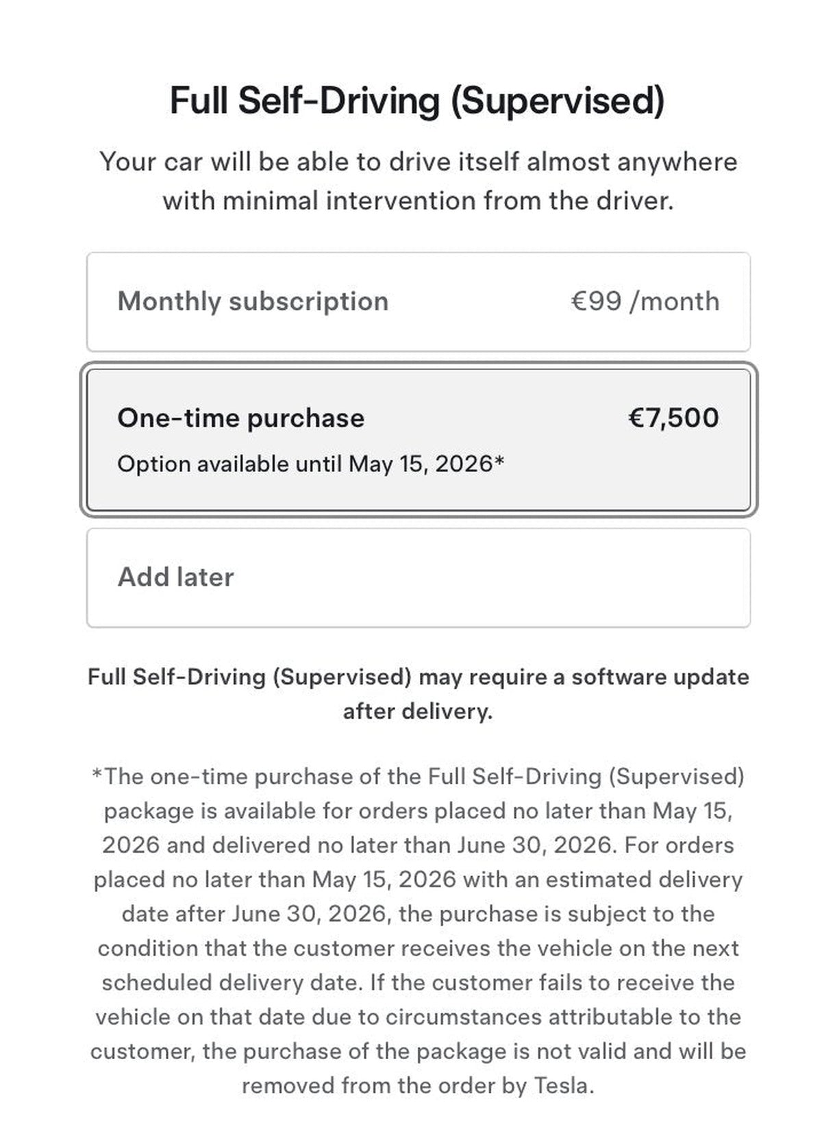 Tesla Ending One-Time FSD Purchase in Netherlands on May 15