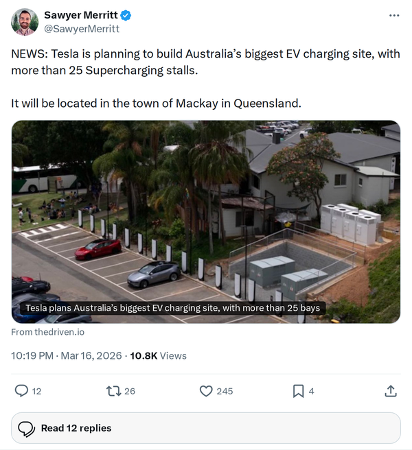 Tesla Plans Australia's Largest Supercharger Site in Queensland