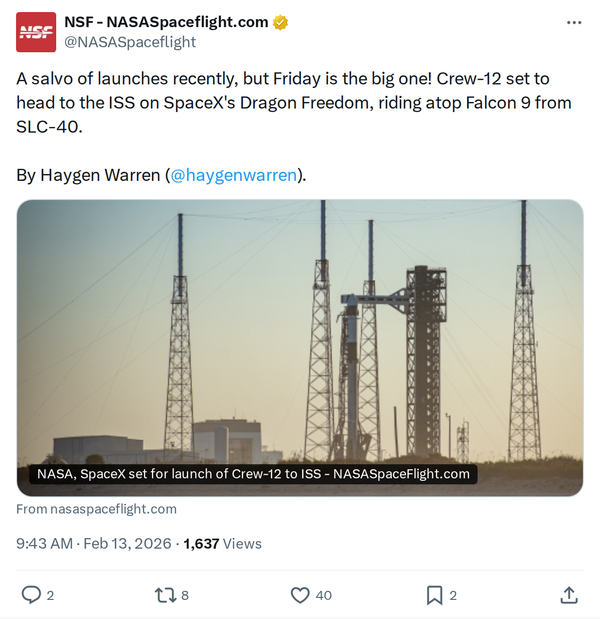 SpaceX Crew-12 Launches Today: What This Mission Means for Tesla Owners