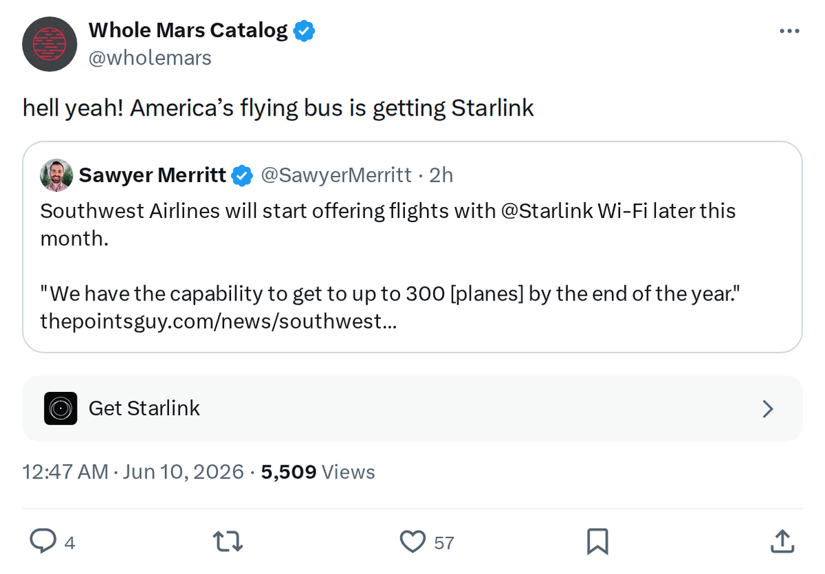 Starlink to Bring In-Flight Wi-Fi to American Airlines Fleet