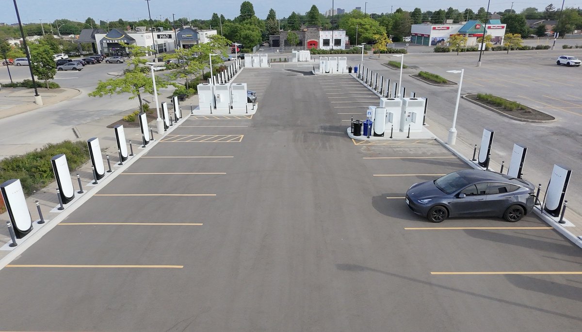 Canada's Largest Tesla Supercharger Opens in Ajax, Ontario