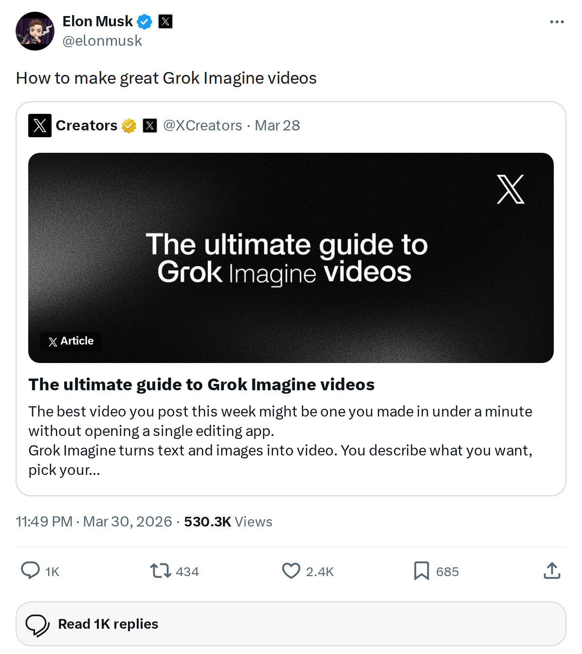 How to Make Great Grok Imagine Videos: Elon's Guide