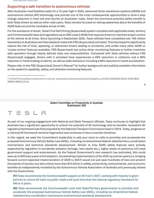 Tesla Pushes Australia to Fast-Track AV Laws by 2027