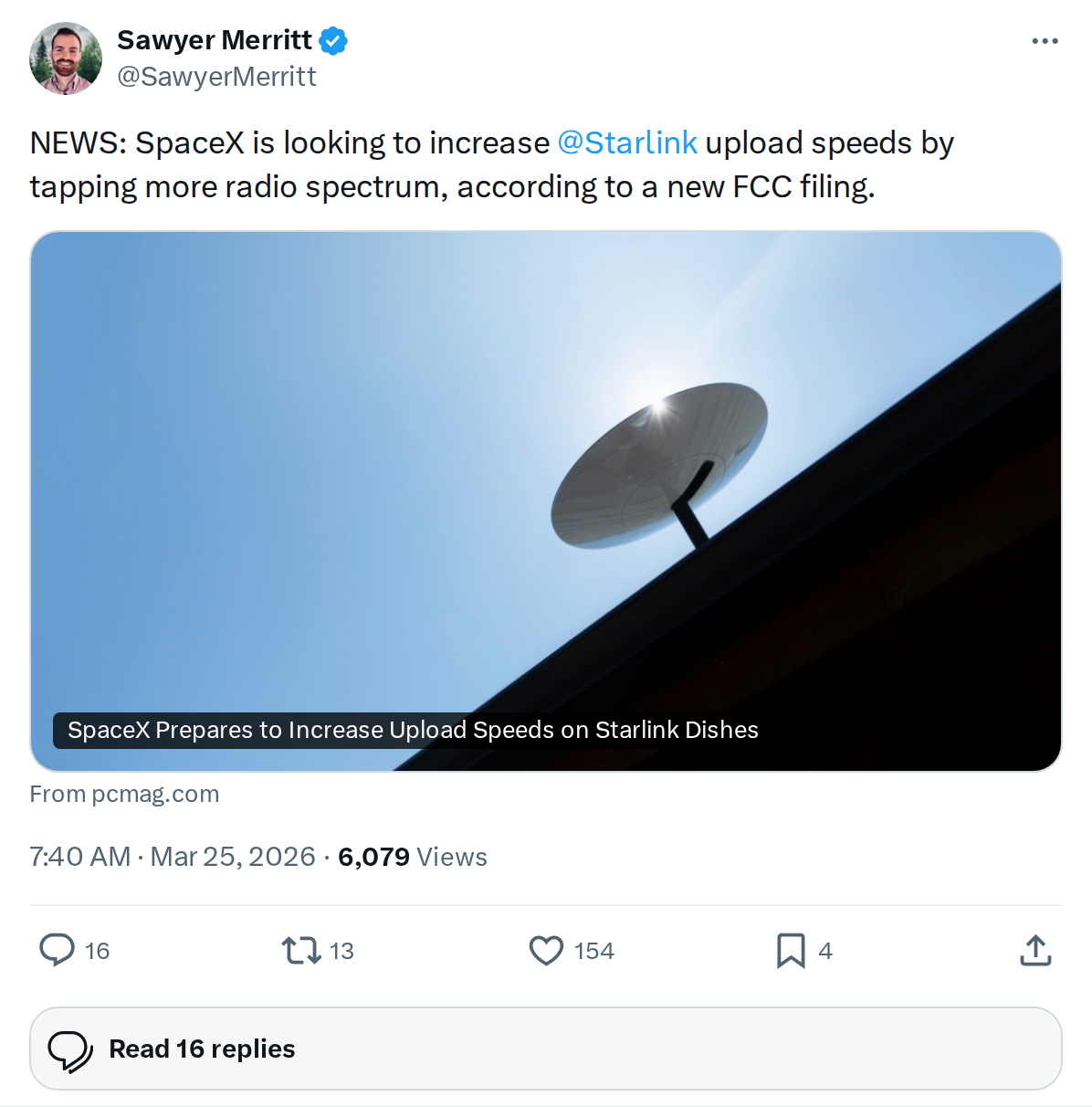 Starlink Seeks FCC Approval to Boost Upload Speeds