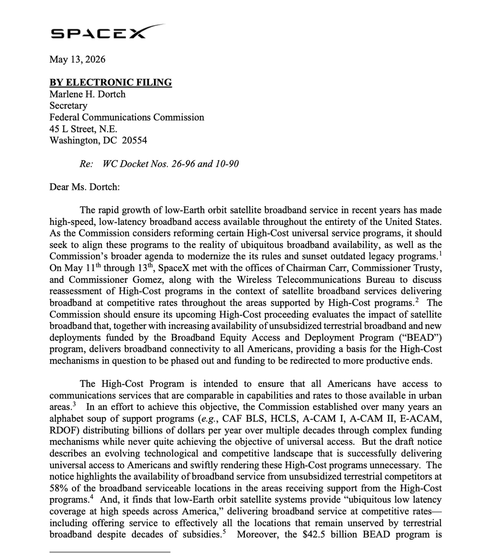 SpaceX Tells FCC to Kill $4.5B Rural Fund — Starlink Did the Job