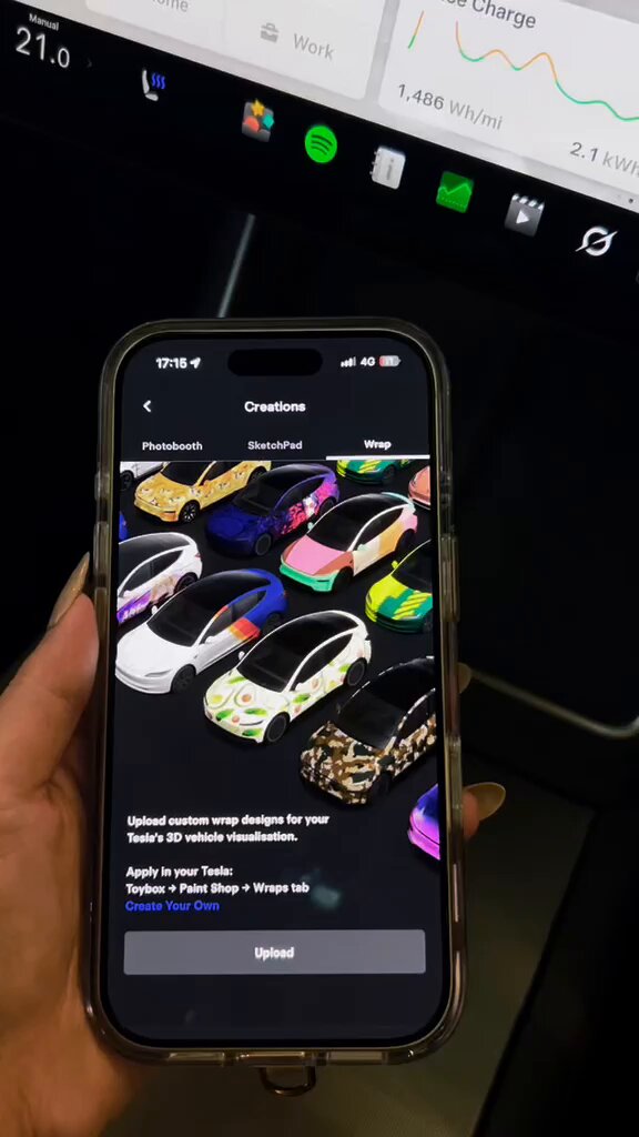 Tesla App Now Lets You Upload Custom Wraps From Your Phone