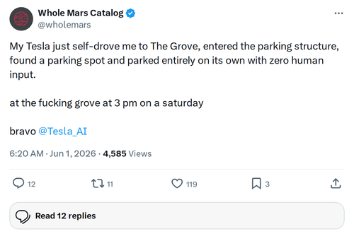 Tesla FSD Parks Itself at The Grove — No Human Input