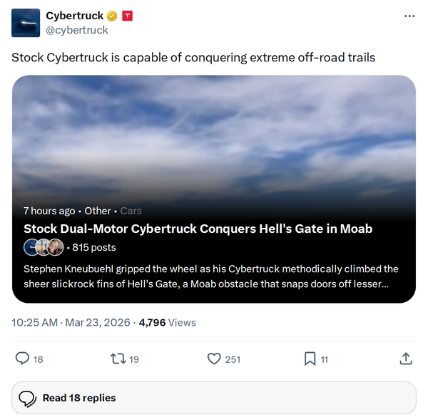 Stock Cybertruck Conquers Extreme Off-Road Trails