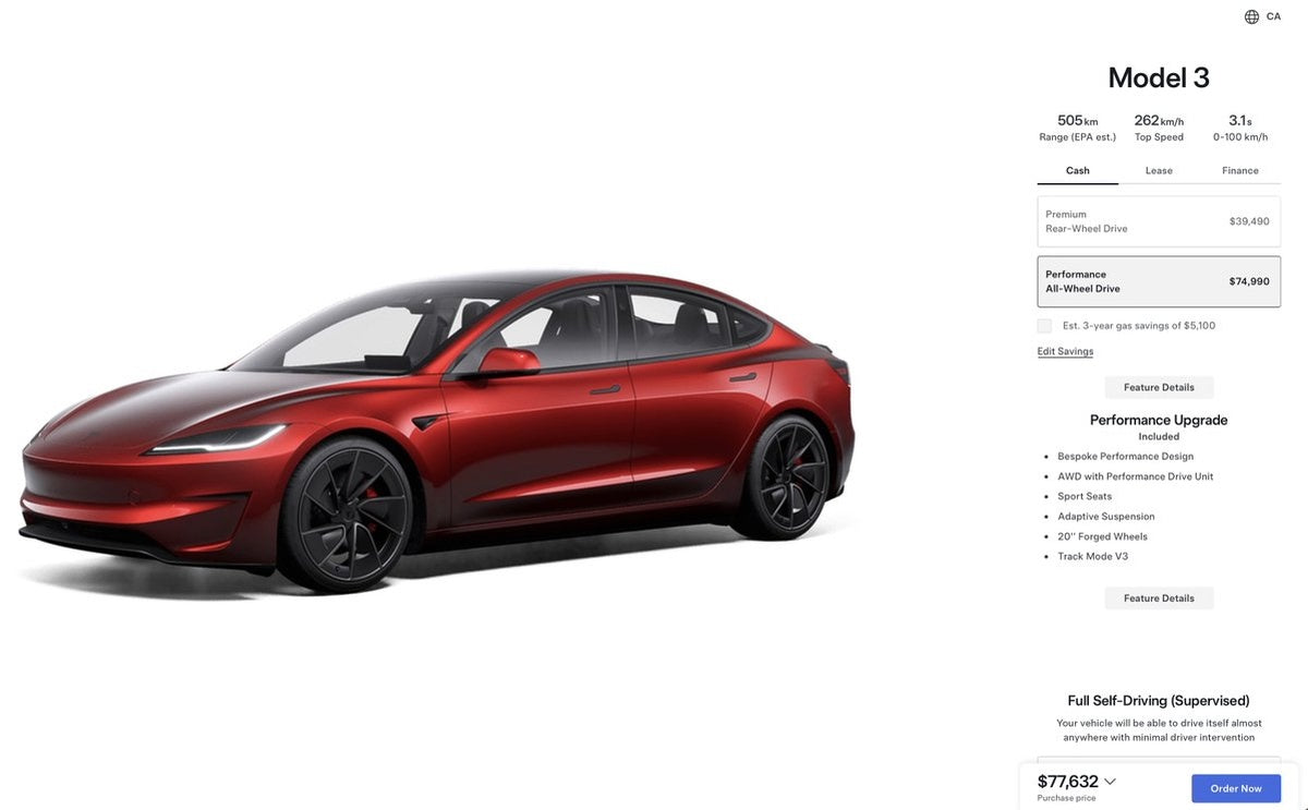 Tesla Cuts Model 3 Prices in Canada, Adds New Premium RWD Trim
