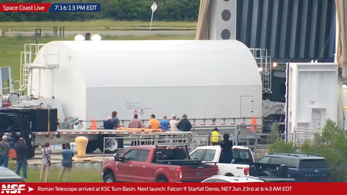 NASA Roman Space Telescope Arrives at KSC for Falcon Heavy Launch Prep