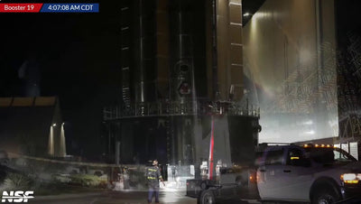 Starship Flight 12: Booster 19 Rolls Out with Raptor 3 Engines