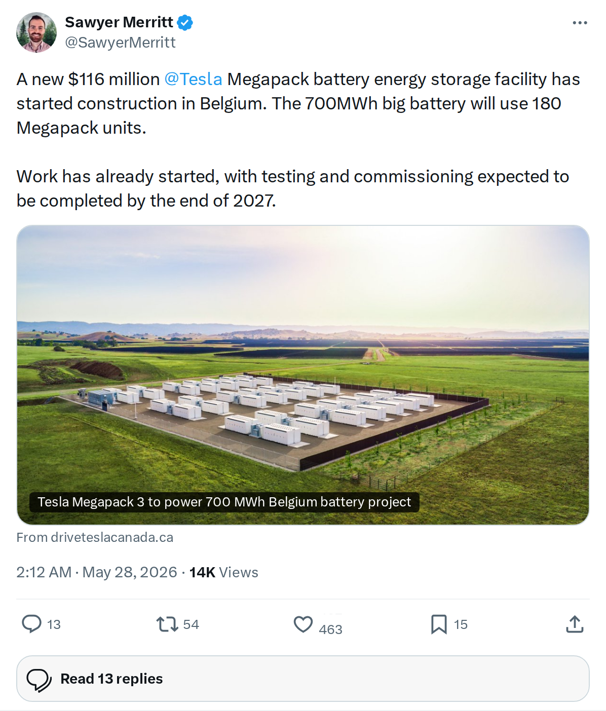 Tesla Breaks Ground on 700MWh Megapack Facility in Belgium