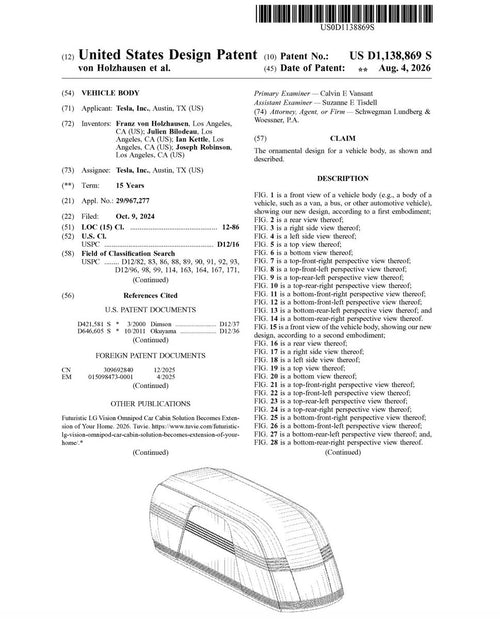 Tesla Patents Robus Design — What the Filing Reveals