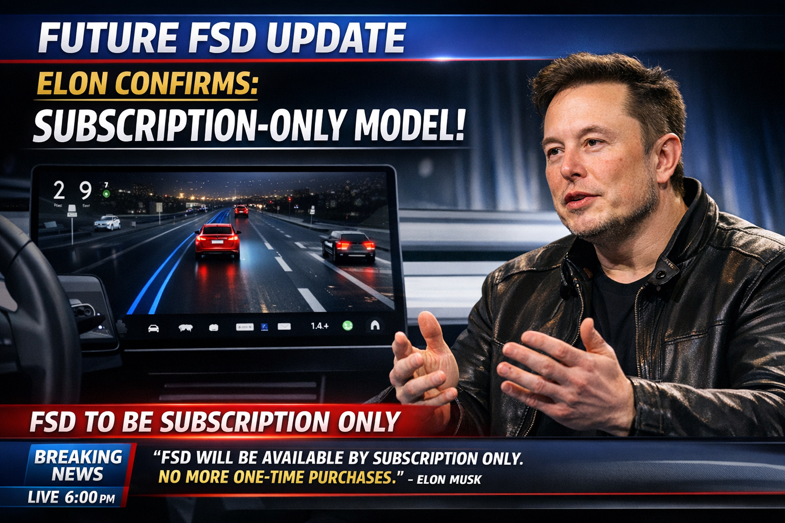 Future FSD: Elon Confirms Subscription-Only Model