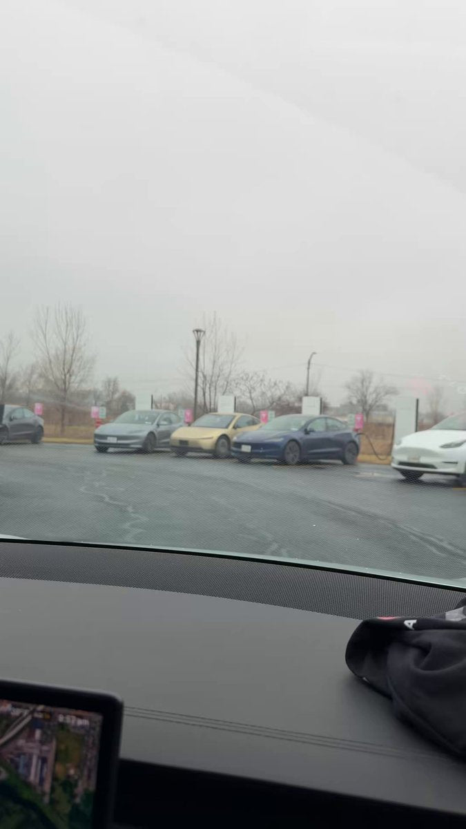 Tesla Cybercab Spotted Supercharging at Giga New York