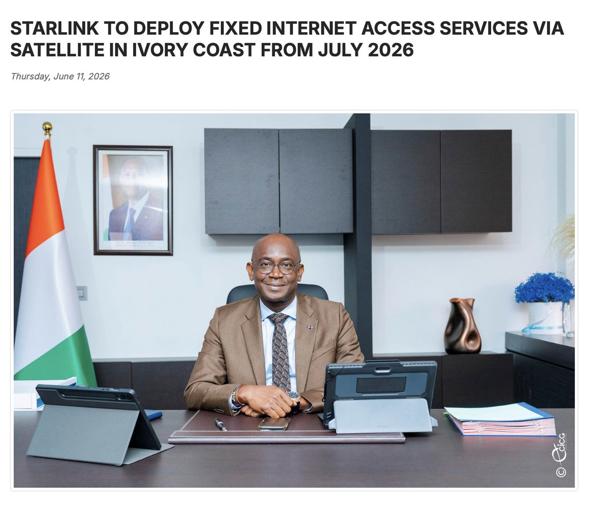 Starlink Approved in Côte d'Ivoire, Services Launch July 2026