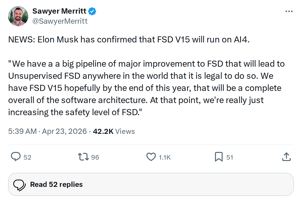 Tesla Unsupervised FSD Targets Q4 2026: HW3 Left Behind
