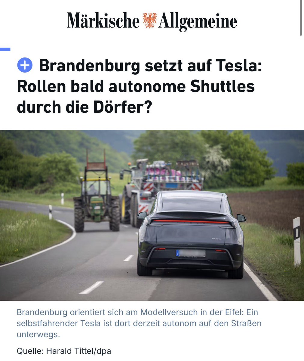 Tesla in Talks With Brandenburg for Autonomous Shuttles