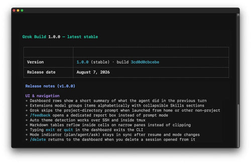 xAI Ships Grok Build V1.0: Terminal AI Coding Tool Hits Milestone Release
