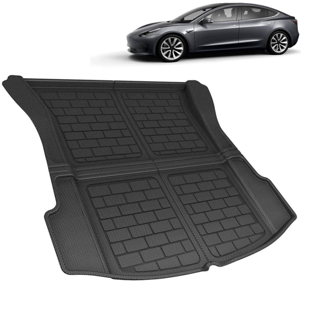 Tesla Model 3 Floor Mats 2017–2023 — TPE All-Weather, 3/4/6-Piece Sets