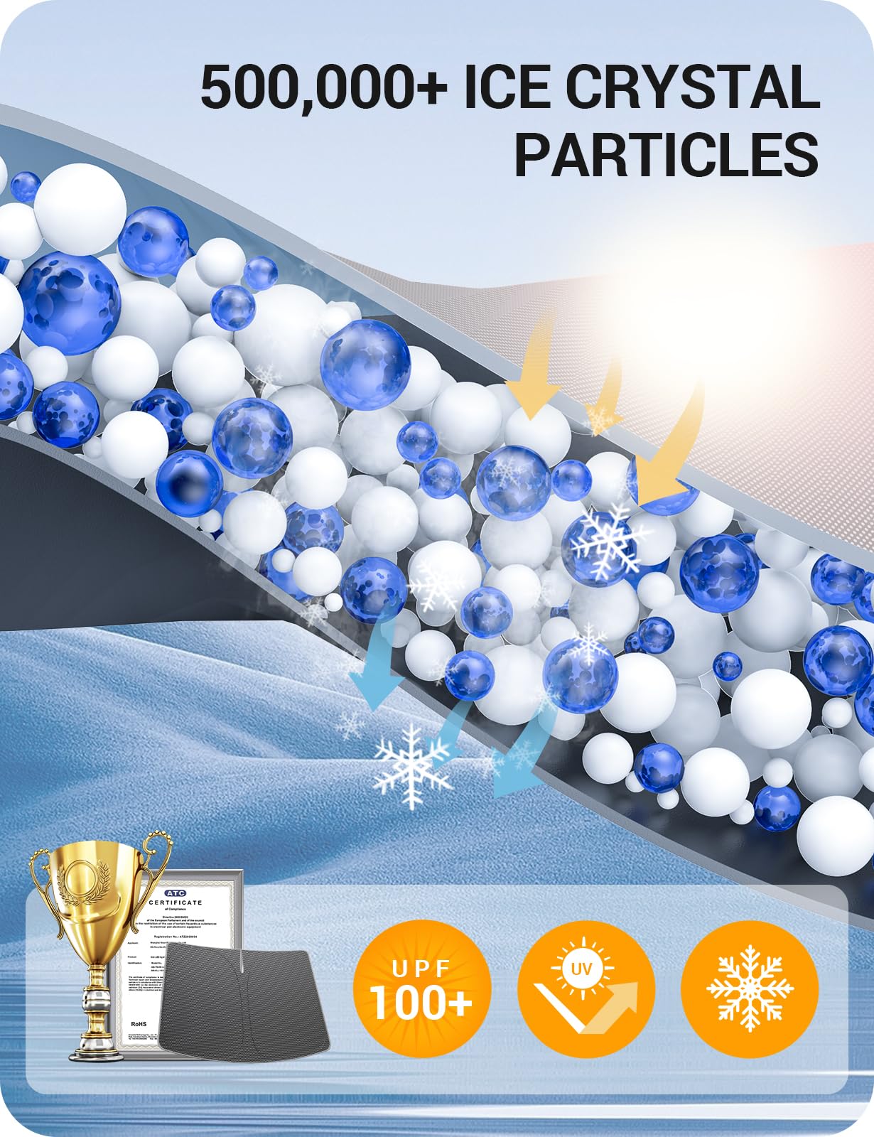 2017-2026 Tesla Model 3 & Model Y Windshield Sunshade - Nano Ice Crystal Black Nylon - Image 8