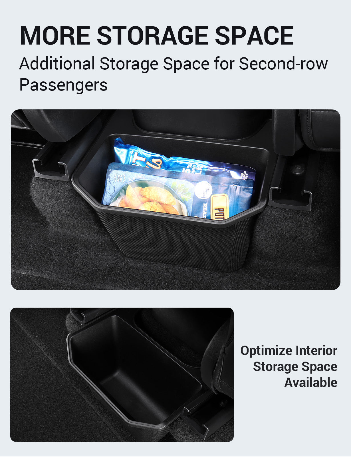 2020-2024 Tesla Model Y Rear Console Organizer - Trash Can Anti-Slip - Image 3