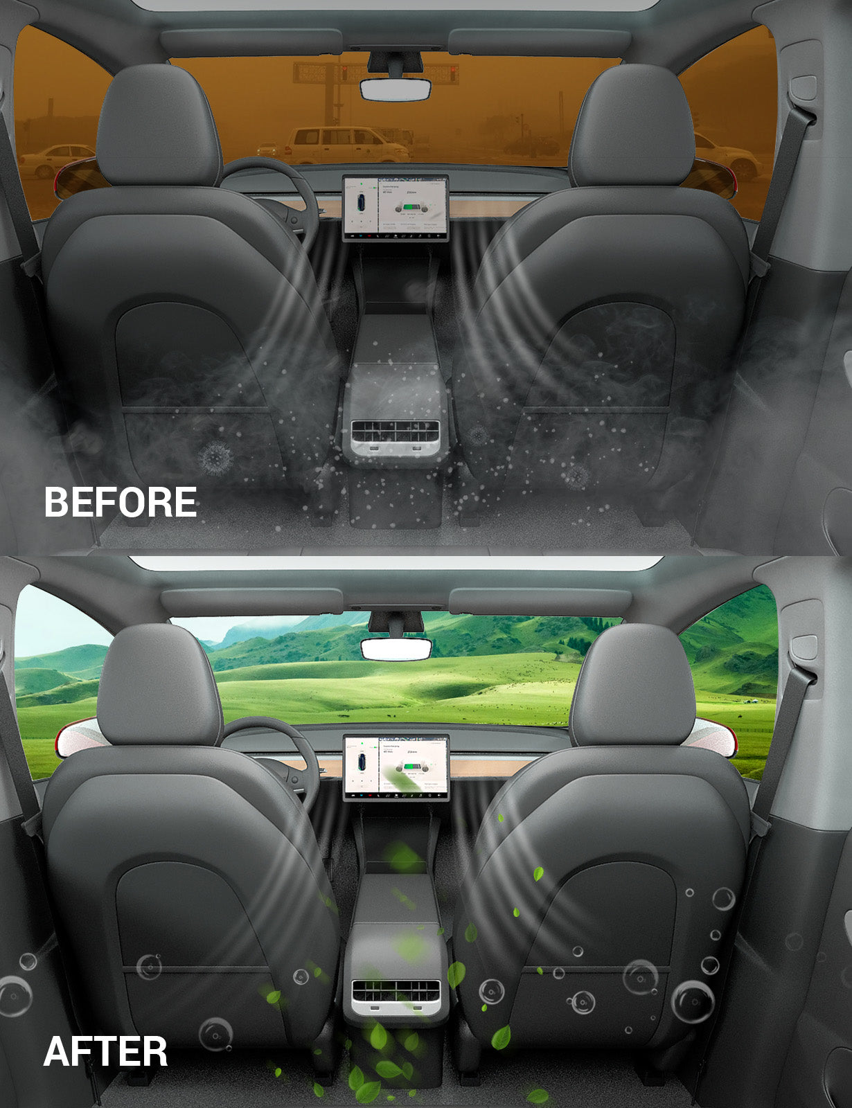 2020-2026 Tesla Model Y HEPA Cabin Air Filter - Activated Carbon 4PCS - Image 6