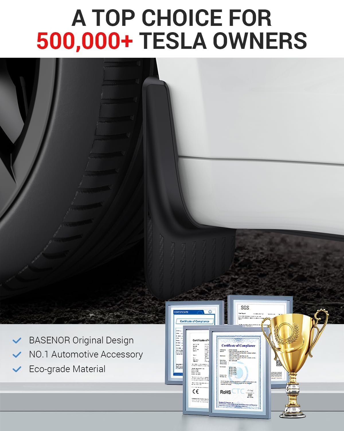 2021-2026 Tesla Model S Mud Flaps - No Drilling 10X Stronger - Image 8