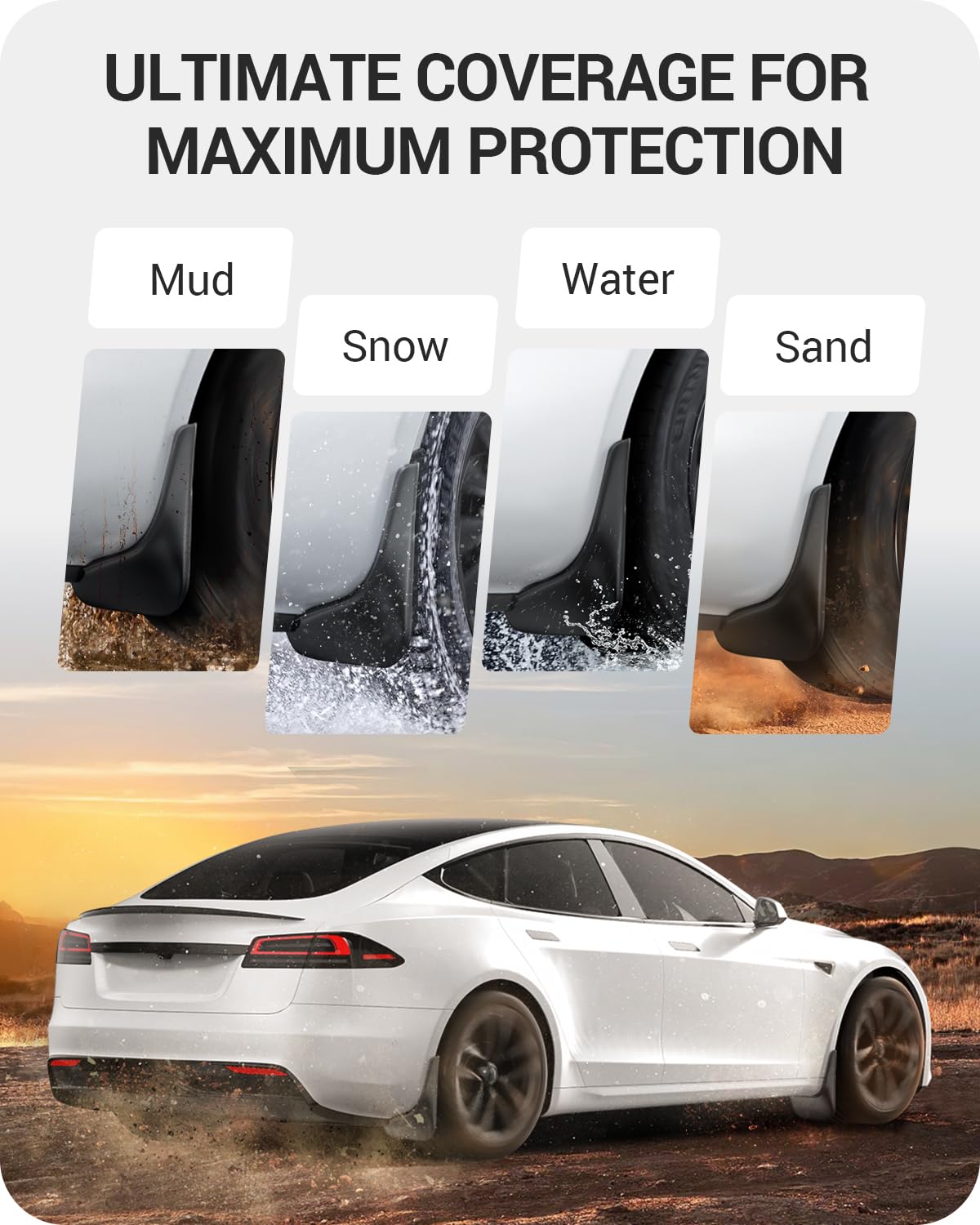 2022-2026 Tesla Model S Mud Flaps - No Drilling All-Weather 4PCS - Image 8