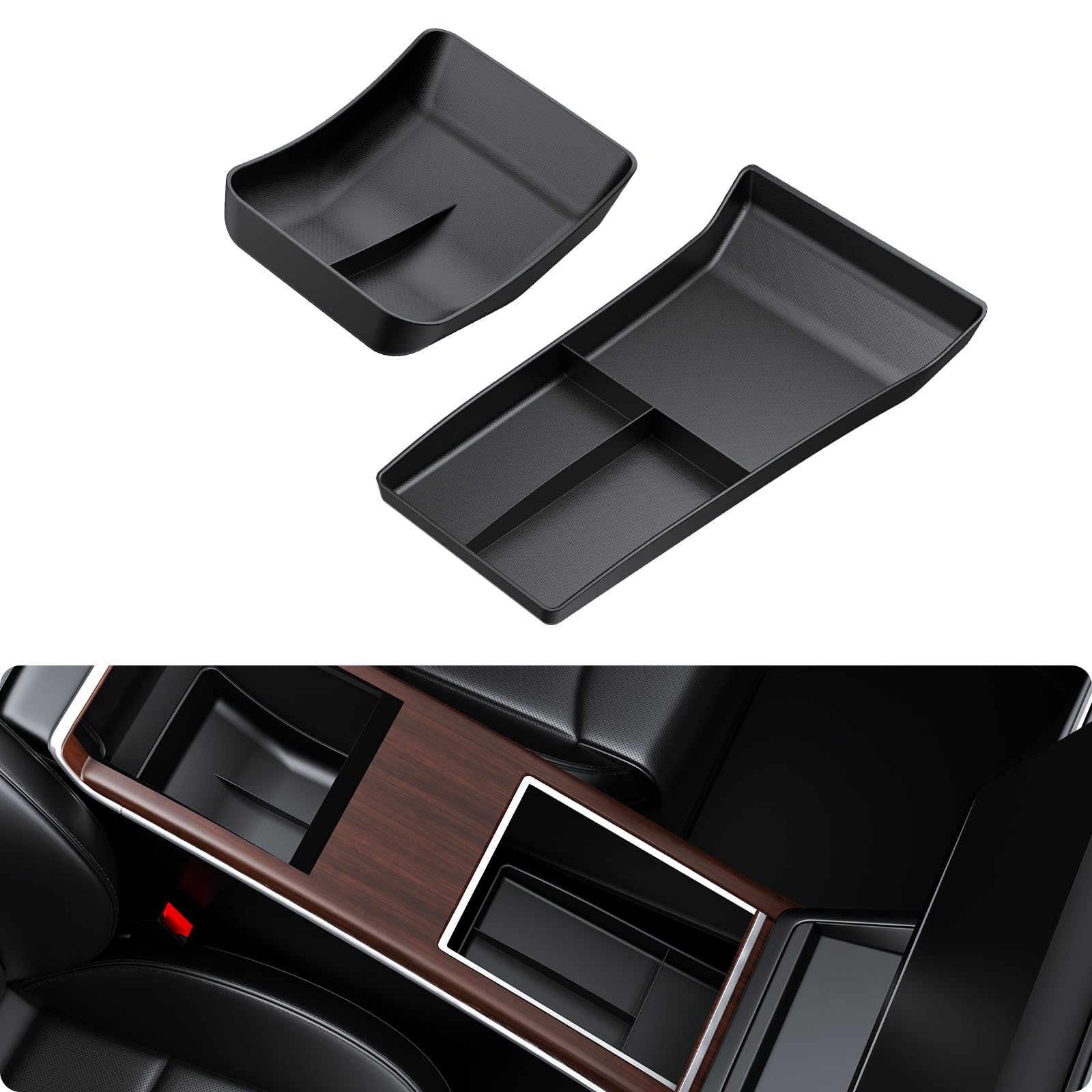 2022-2026 Tesla Model S/X Lower Console Organizer - Under Cupholder