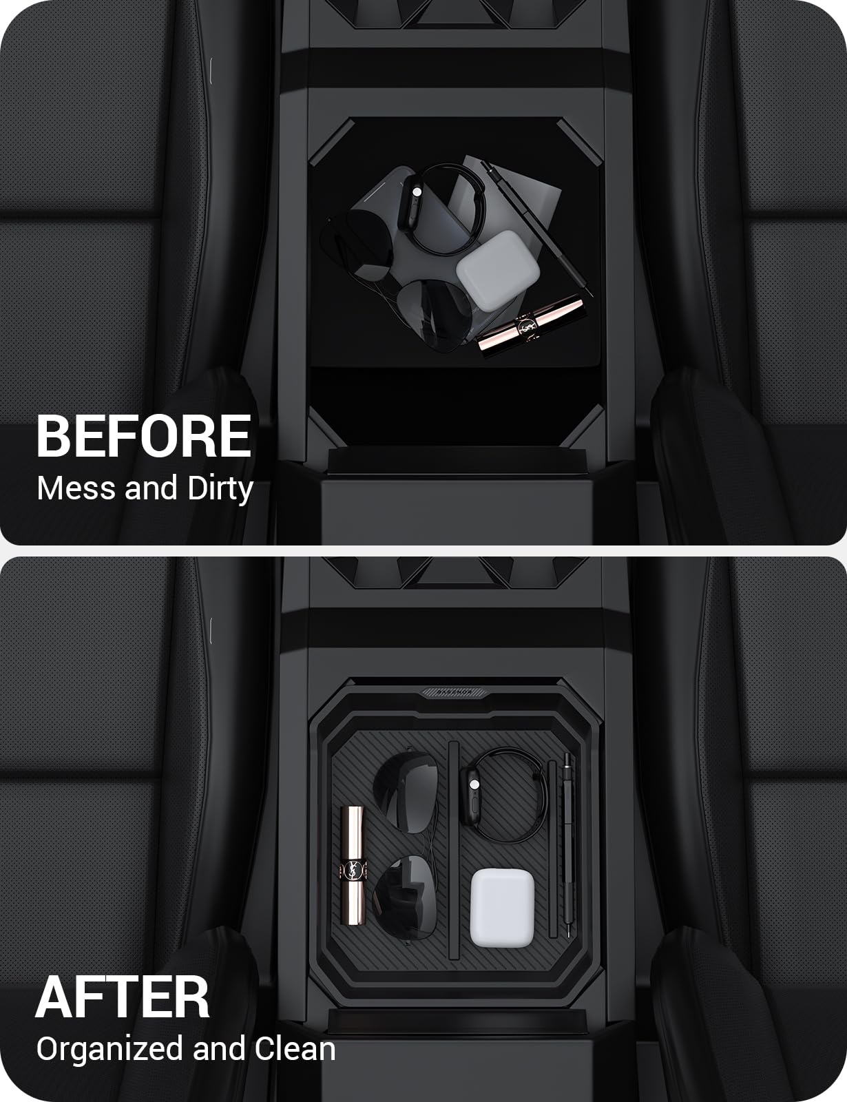 2024-2025 Tesla Cybertruck Console Organizer - Carbon Edition - Image 9