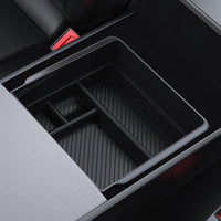 2024-2026 Tesla Model 3 Highland & Model Y Juniper Armrest Storage - Carbon Edition | BASENOR