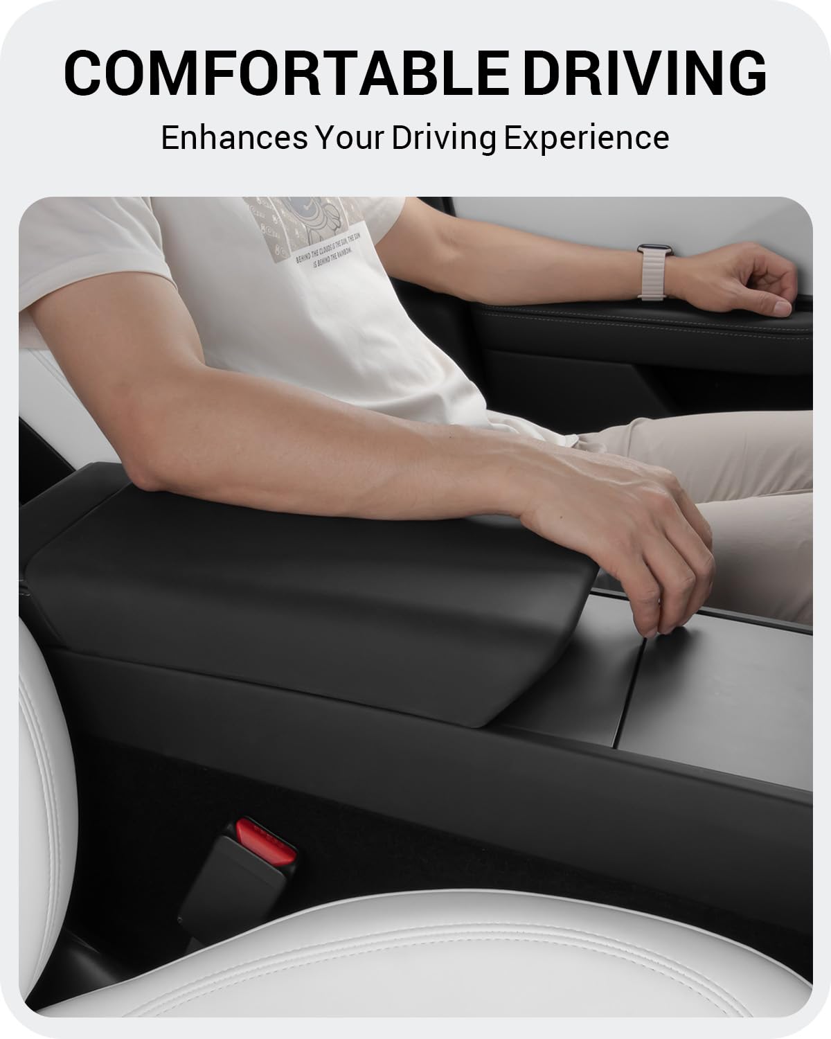 2024-2026 Tesla Model 3 Highland & Model Y Juniper Console Cover - TPU Non-Slip Black - Image 7