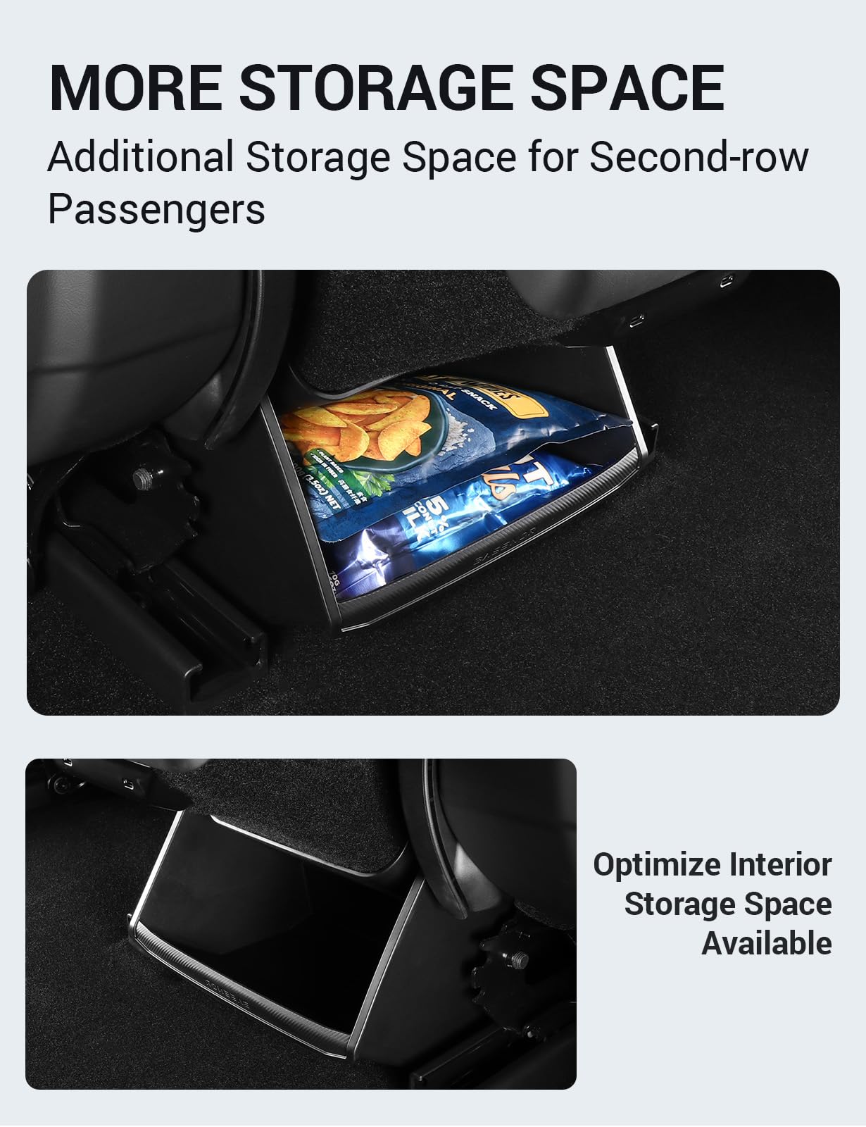 2024-2026 Tesla Model 3 Highland Rear Console Organizer - TPE Trash Can - Image 9