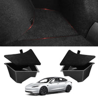 2024-2026 Tesla Model 3 Highland Trunk Storage Bins - Waterproof Carpeted 2PCS | BASENOR