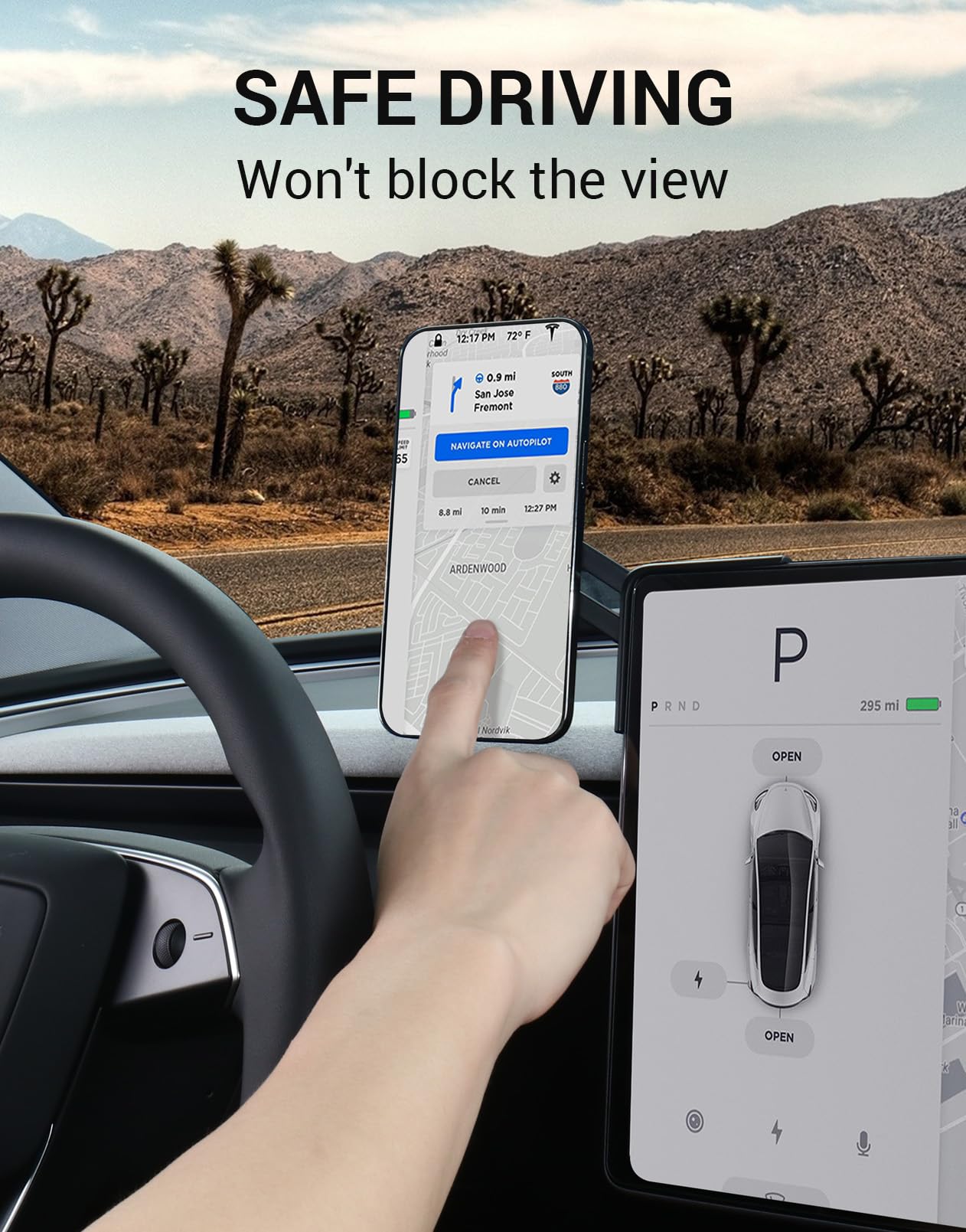 2025-2026 Tesla Model 3 Highland & Model Y Juniper Phone Mount - Strongest Magnet 360 - Image 3