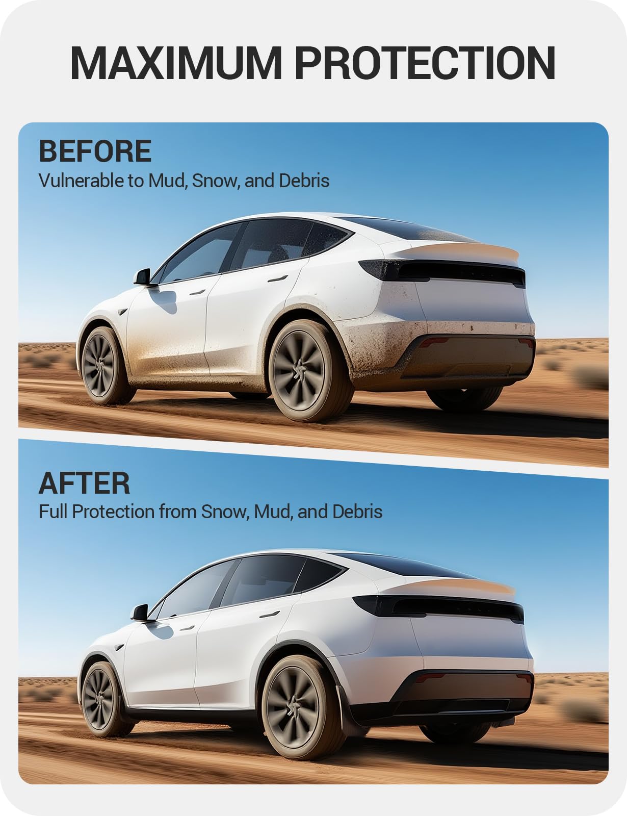 2025-2026 Tesla Model Y Juniper Mud Flaps - TPE Paint Protection 4PCS - Image 8