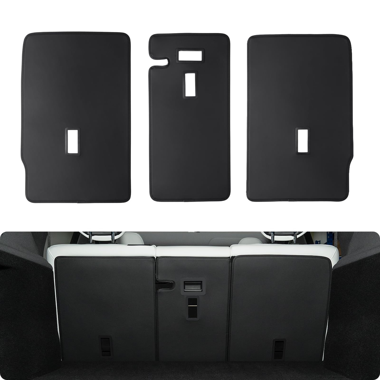2025-2026 Tesla Model Y Juniper Rear Seat Back Cover - Leather Pet Friendly 3PCS