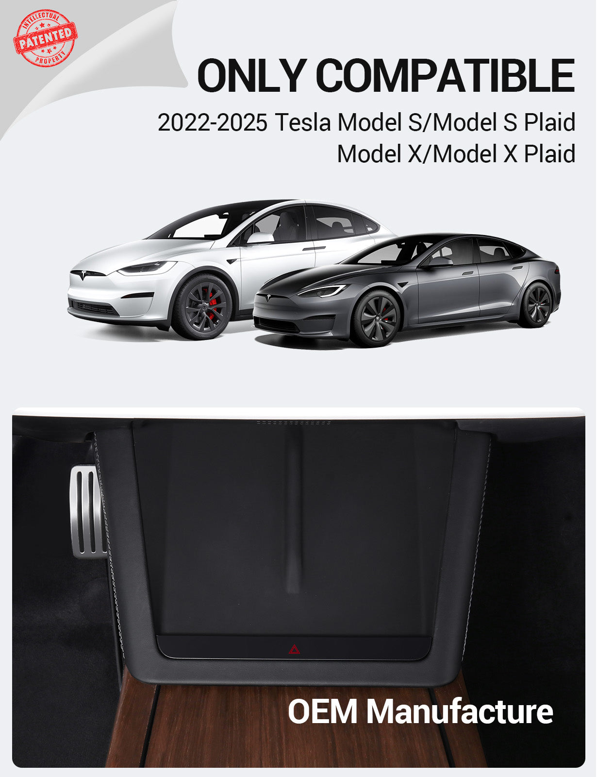 BASENOR 2022-2025 Tesla Model S Model X Center Console Wireless Charger Mat Silicone Mat Wireless Charging Phone Pad for Model S/Model S Plaid Model X/Model X Plaid Interior Accessories