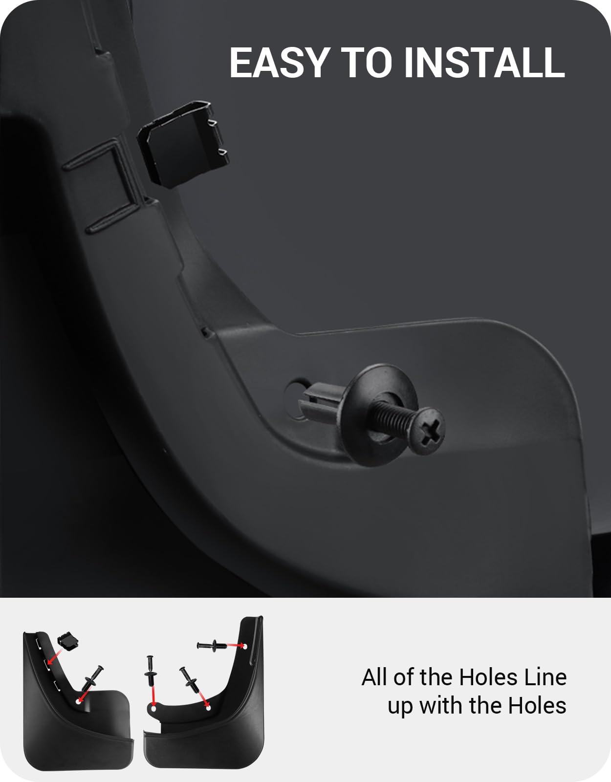 BASENOR Upgraded 2024 2025 Tesla Model 3 Highland Mud Flaps Splash Guards Fenders No Drilling No Tape Mudflaps All Weather Protector Mudguards for Tesla Model 3 Exterior Accessories (Set of 4)