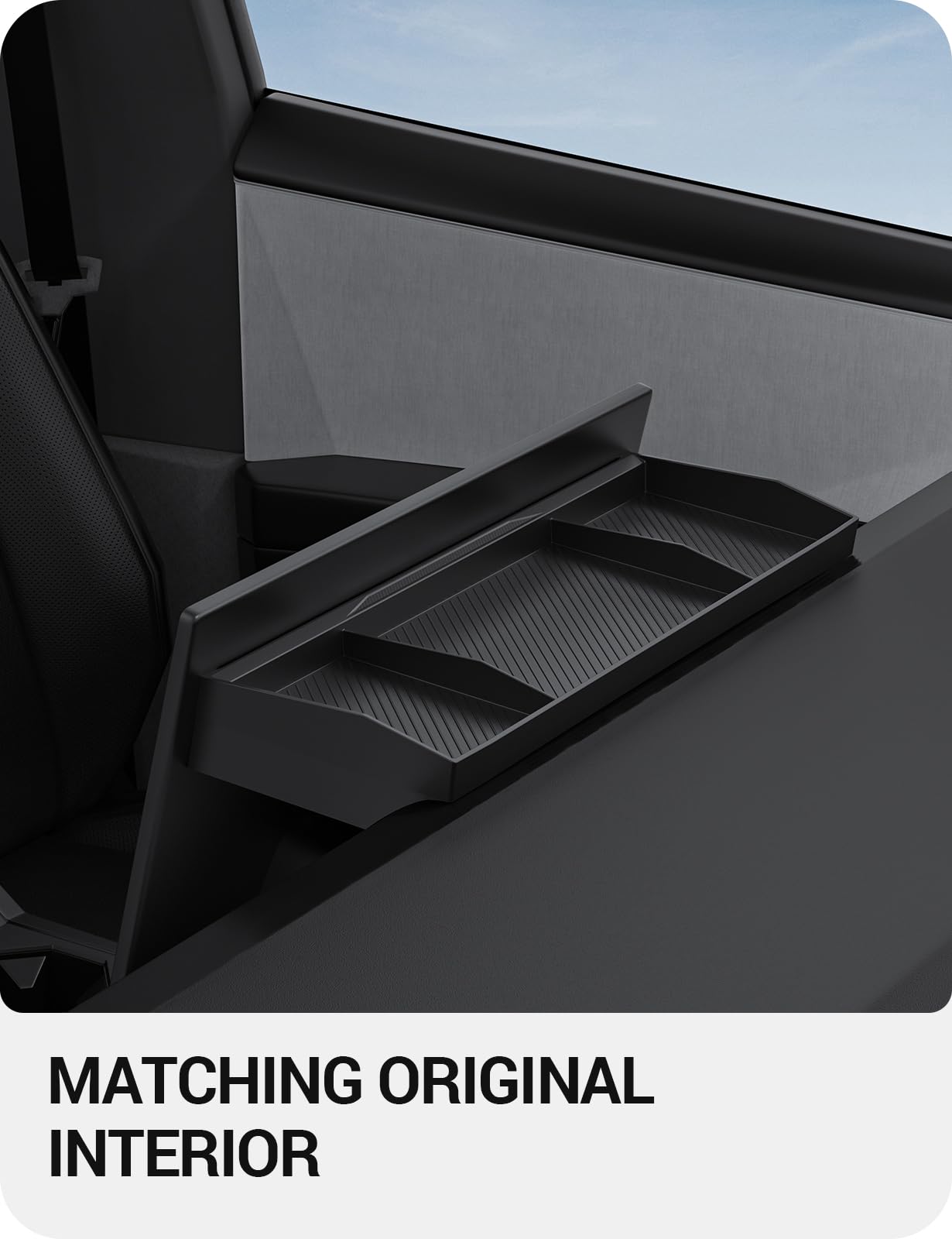 BASENOR Upgraded Center Console Organizer Dashboard Hidden Storage Box for Cybertruck Behind Screen Storage Tray Sunglasses Holder for 2024 2025 Tesla Cybertruck Accessories