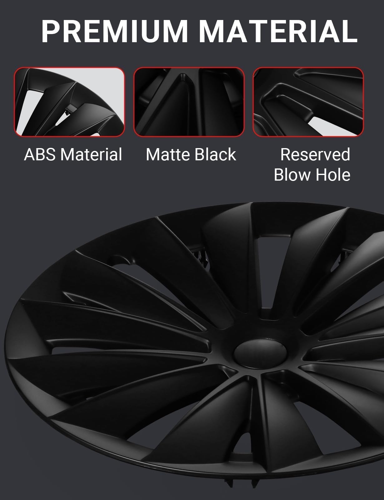 BASENOR Tesla Model Y Wheel Covers 19 Inch Hubcaps Replacement Hub Caps OEM Rim Protector Black Wheel Caps Car Protection for Tesla Exterior Accessories